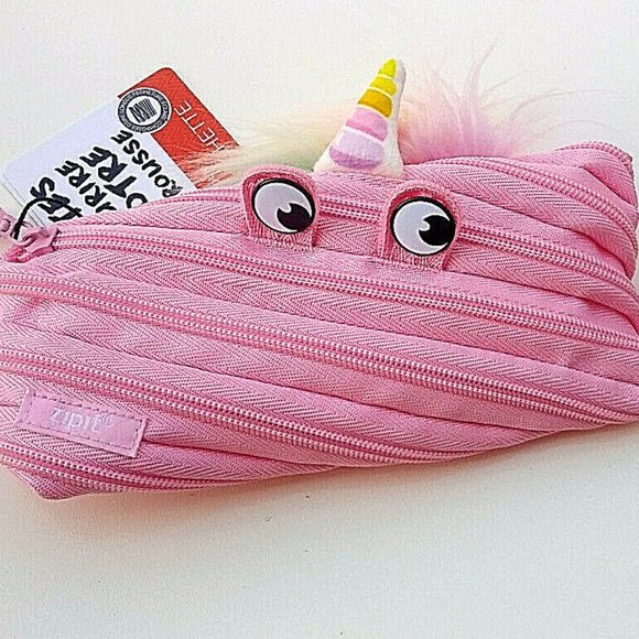 Pink Unicorn Pencil Case Zip Around - Picture 1 of 4